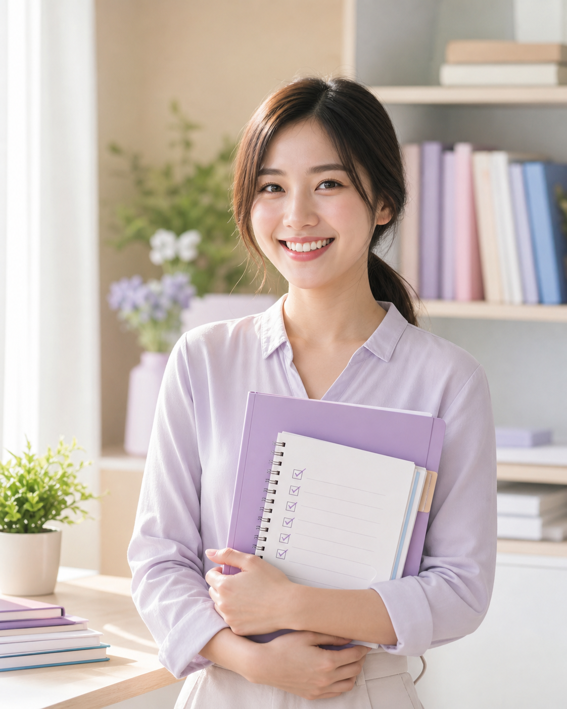 ผู้สมัครสอบราชการยิ้มอย่างมั่นใจหลังเตรียมตัวสอบ